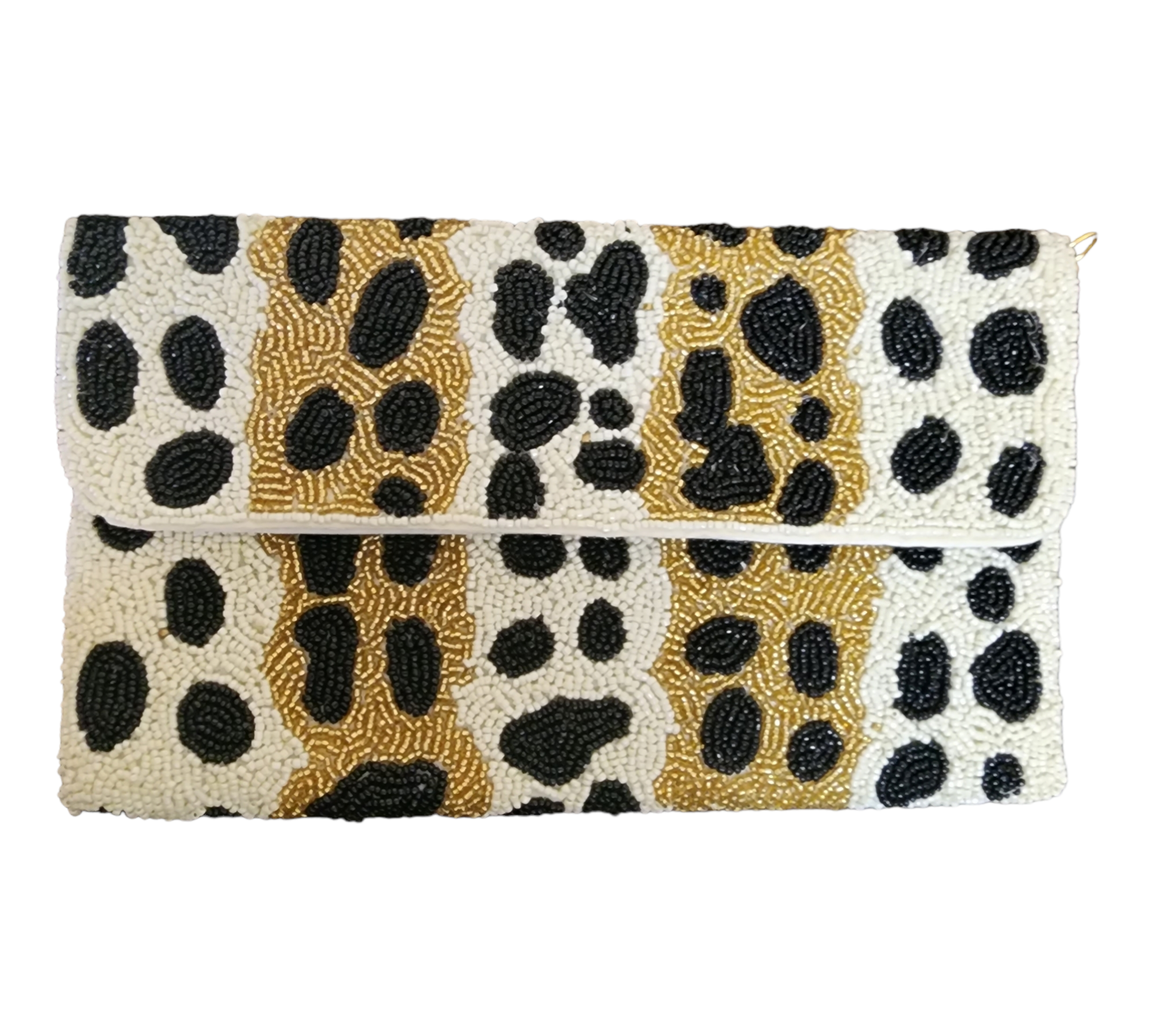 Animal Print Beaded Clutch