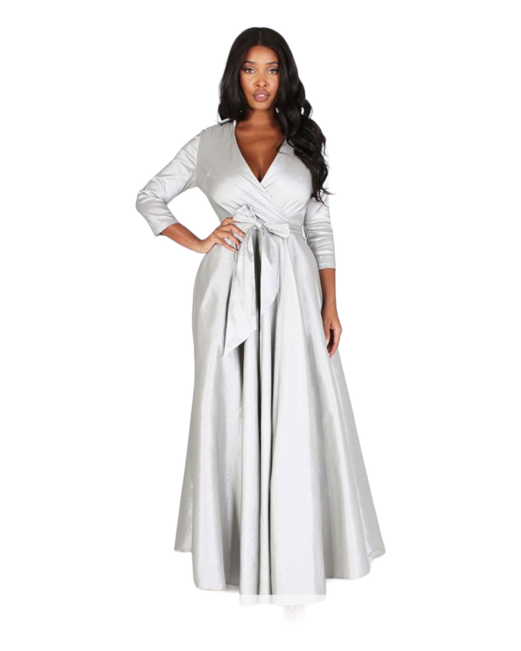 Silver Taffeta Dress