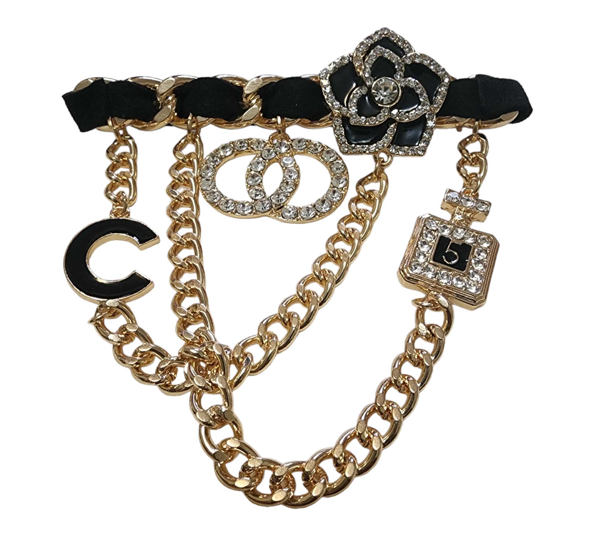 Draped C Monogram Brooch