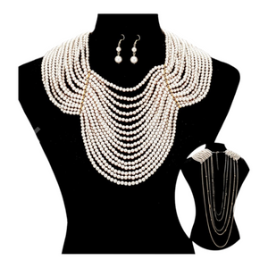 Draped Multi-Strand Pearl Set