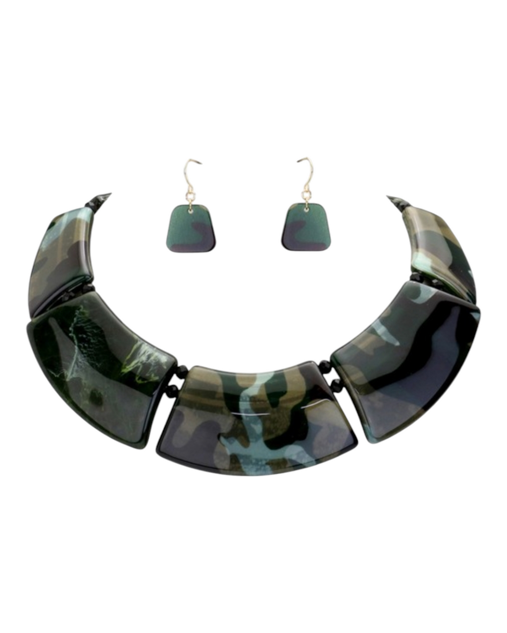 Camaflouge Bib Necklace Set