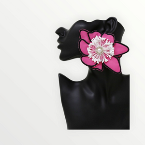 Fabric Flower Earrings