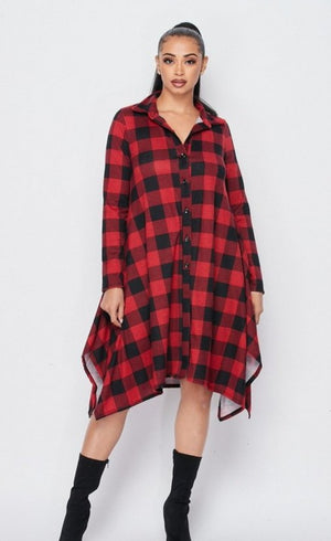 Plaid Shirt Dress