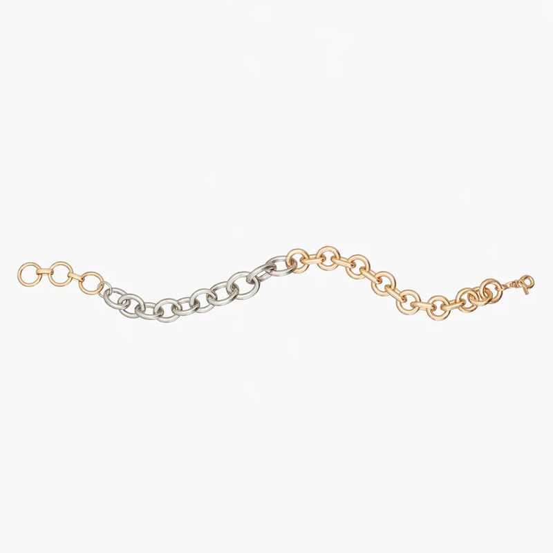 Two tone chain link necklace. attractive and lightweight choker. angeliques collections