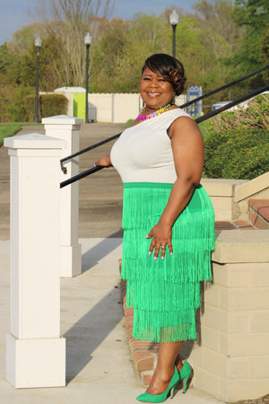 Green Tassel Skirt