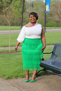 Green Tassel Skirt